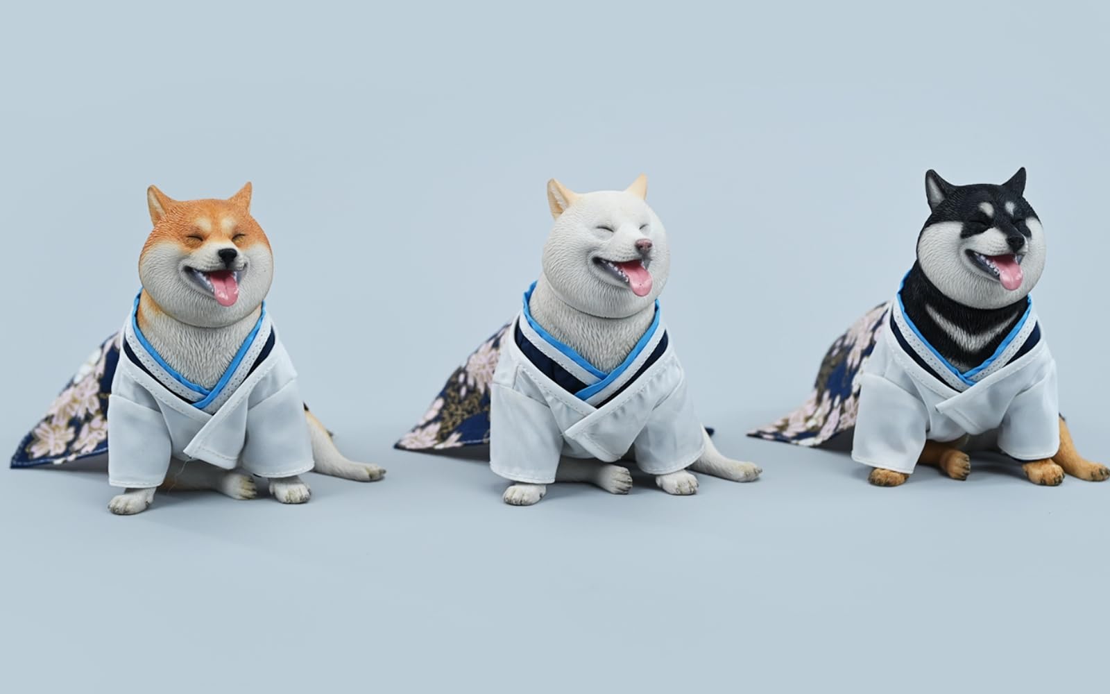 HiPlay JXK Collectible Dog Figure: White Shiba Inu, Expertly Hand